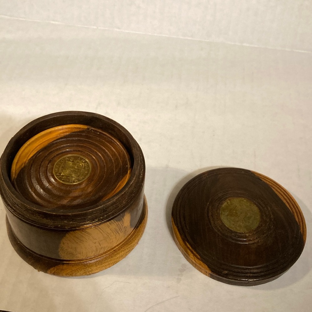 Vintage Jamaica half penny coaster set